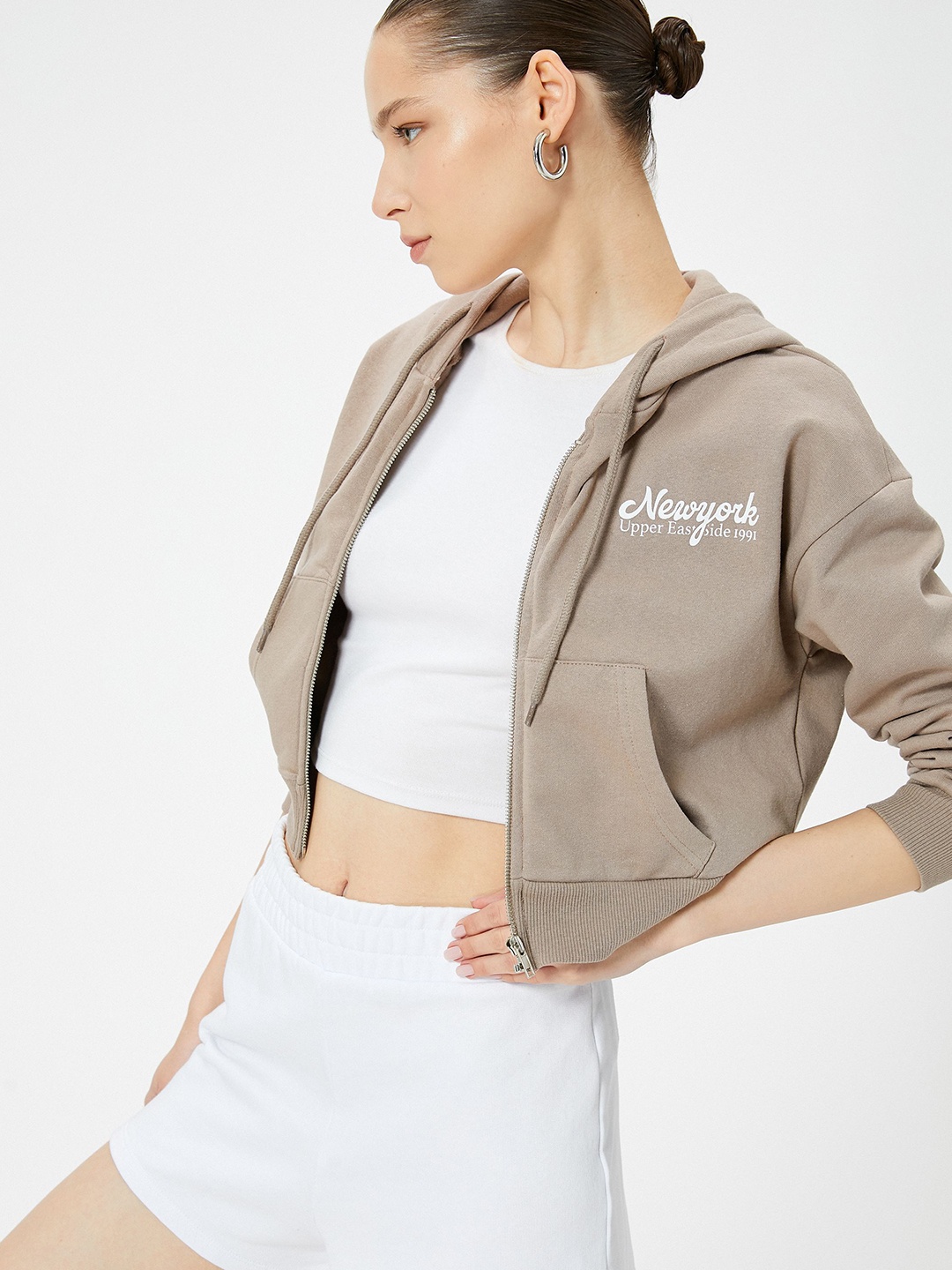 

Koton Women Sweatshirt, Brown
