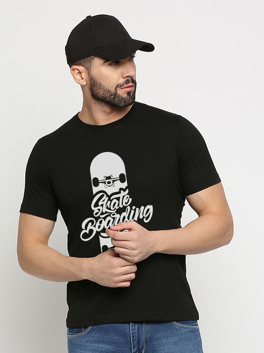 

MOD ECRU Unisex Printed Raw Edge T-shirt, Black