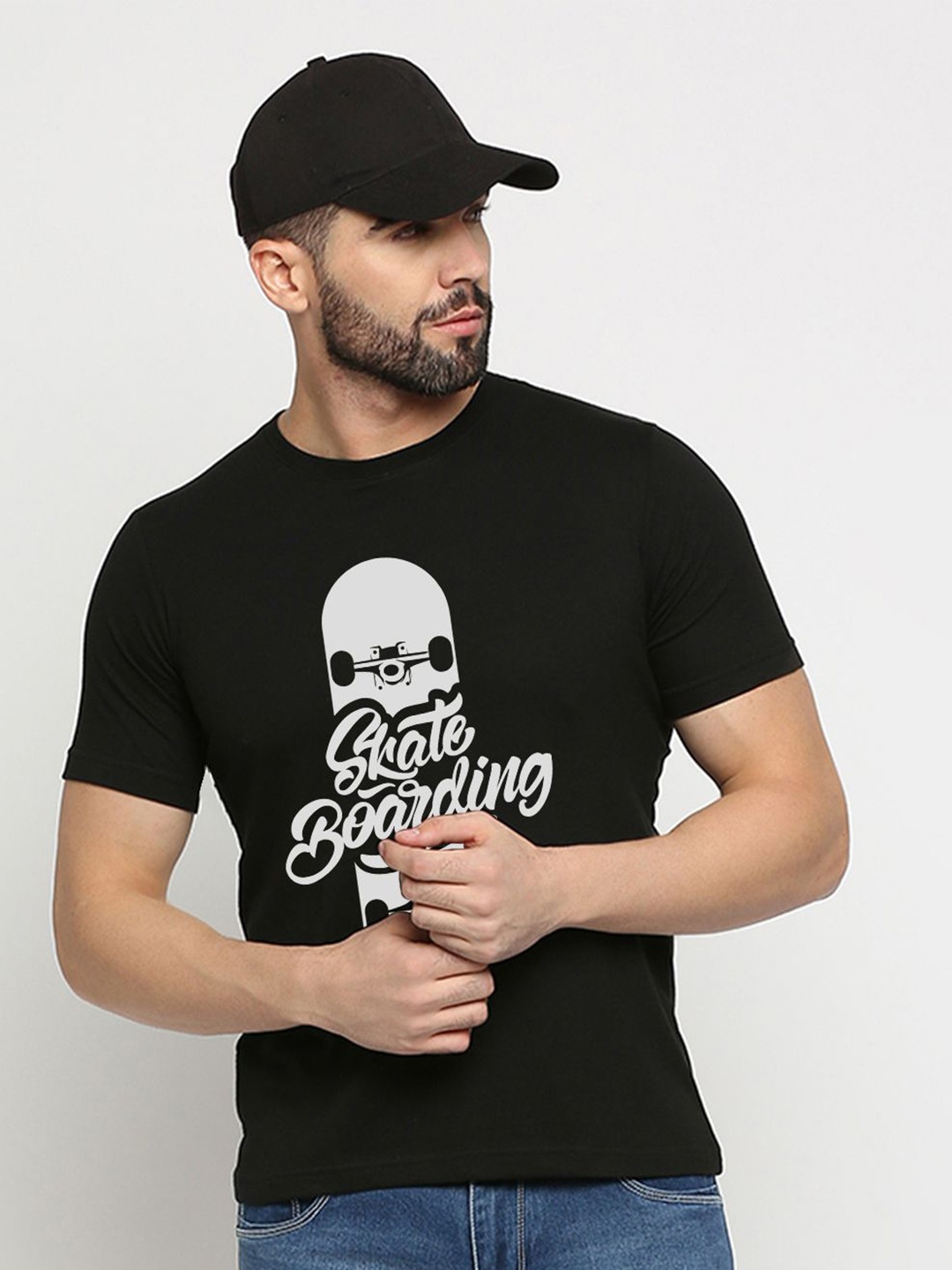 

MOD ECRU Unisex Printed Raw Edge T-shirt, Black