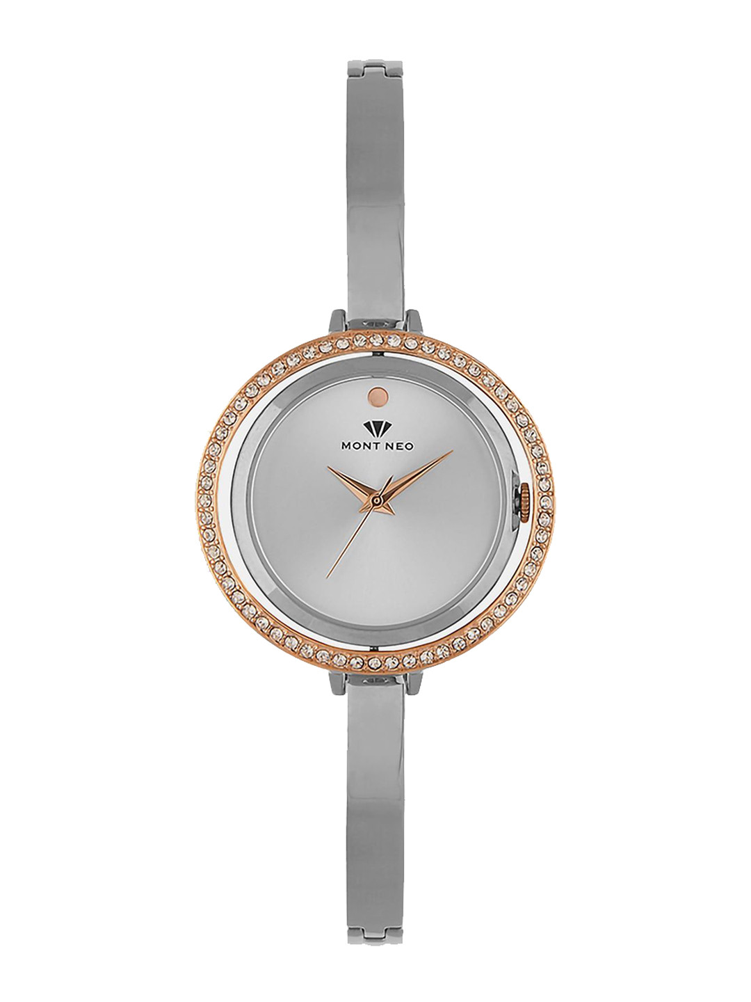 

MONT NEO Women Embellished Dial & Stainless Steel Bracelet Style Straps Analogue Watch 2012T-M1303, Silver