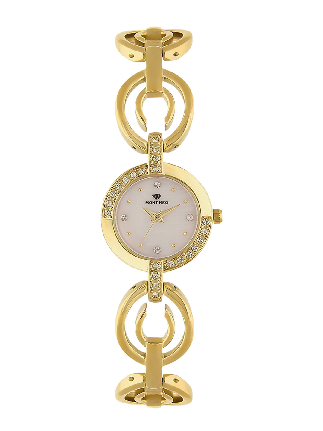 

MONT NEO Women Embellished Dial & Stainless Steel Bracelet Style Straps Analogue Watch 6303T-M2202, Silver
