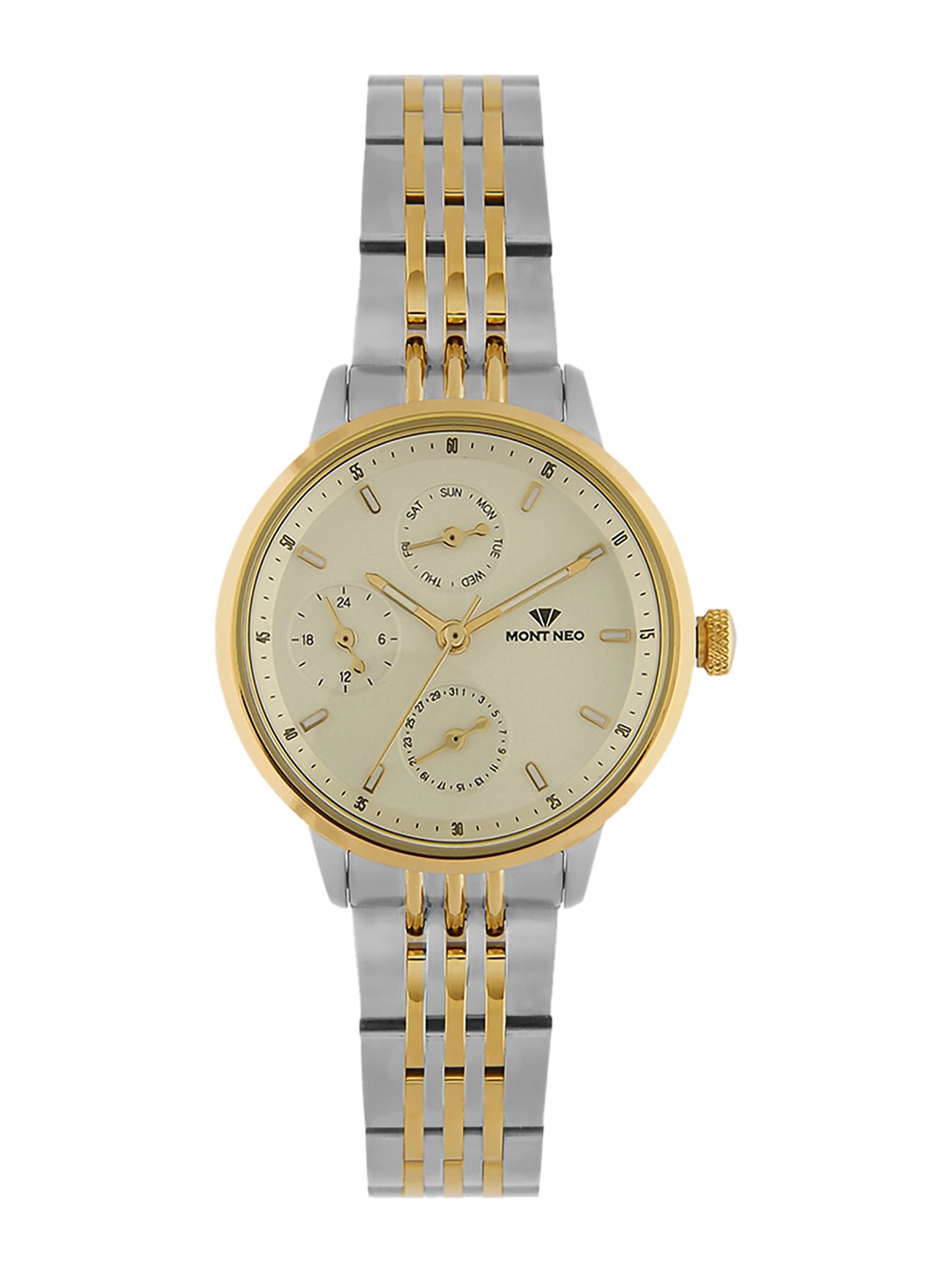 

MONT NEO Women Dial & Stainless Steel Bracelet Style Straps Analogue Watch L7005M-M1203, Silver