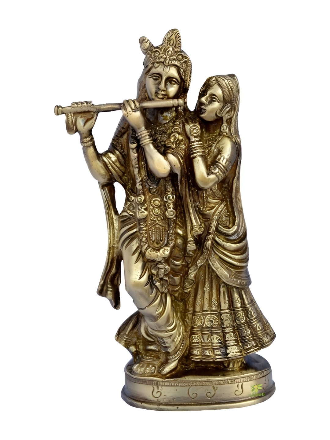 

Aakrati Gold-Toned Brass Religious Radha Krishna Idol Showpiece