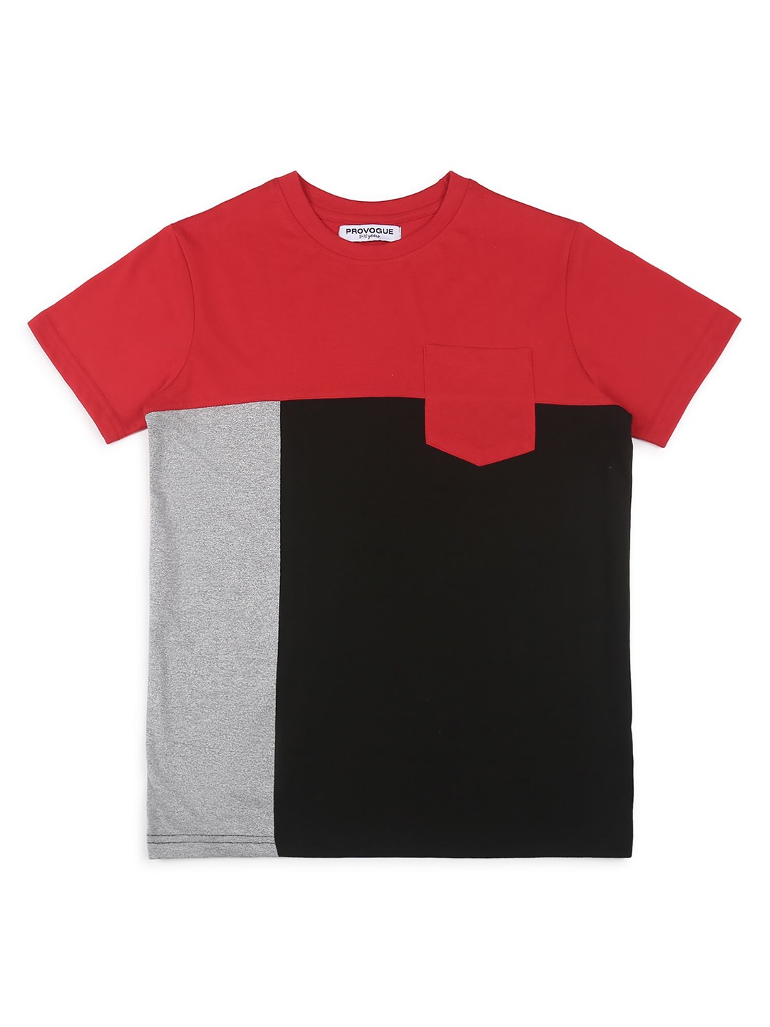 

Provogue Boys Colourblocked Pockets T-shirt, Multi