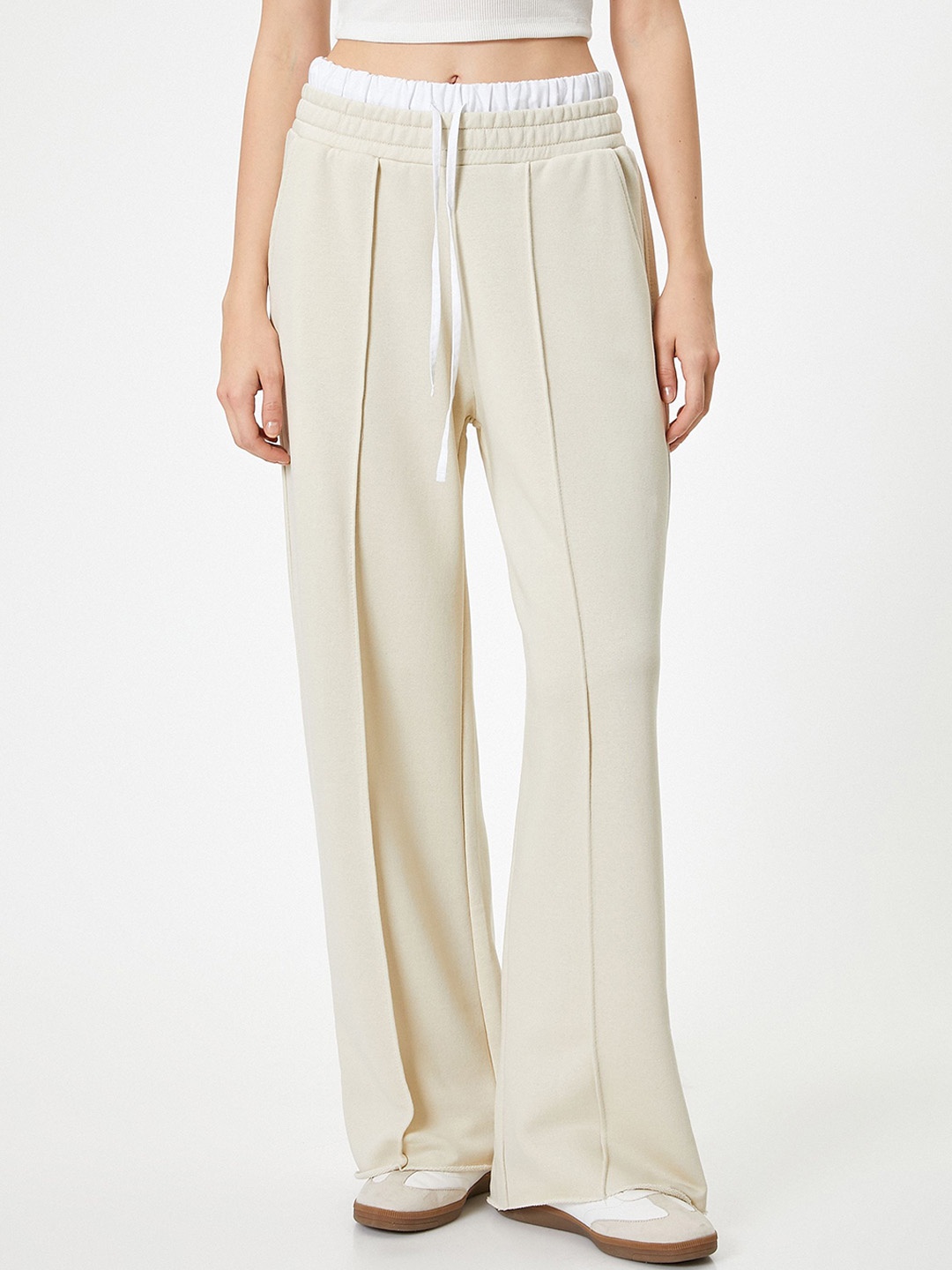 

Koton Women Relaxed-Fit Track Pants, Beige