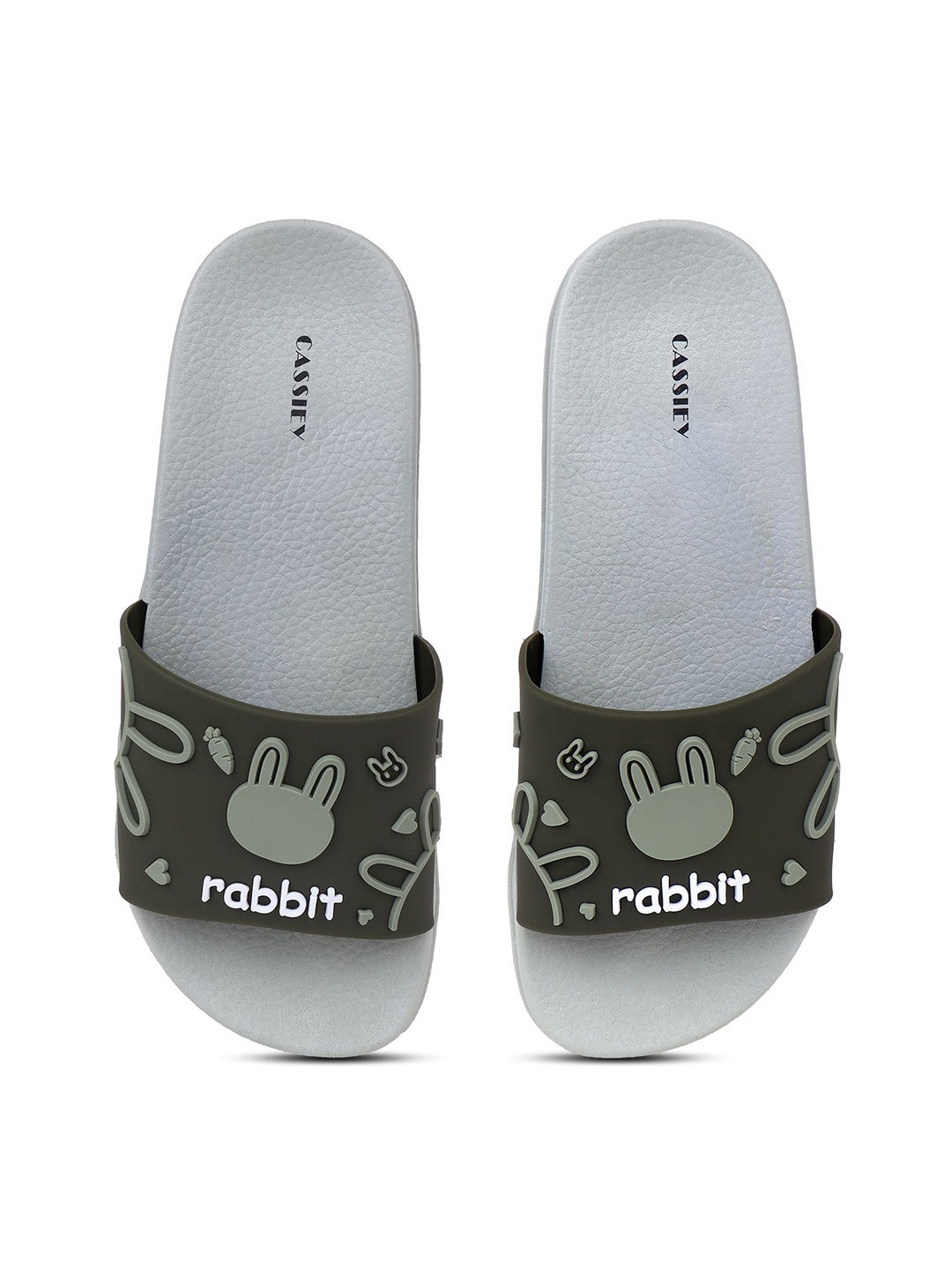 

CASSIEY Women Printed Rubber Sliders, Green
