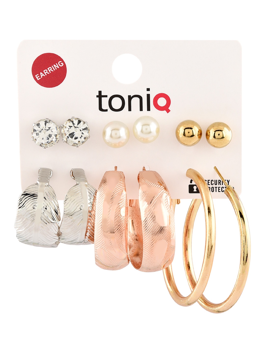 

ToniQ Set Of 6 Gold-Plated Geometric Drop Earrings