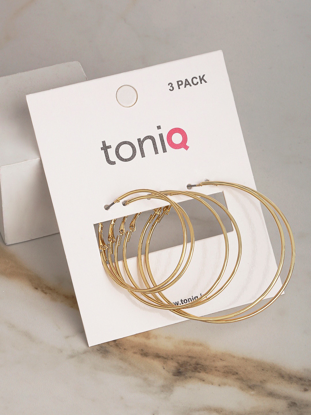 

ToniQ Set Of 3 Gold-Plated Hoop Earrings