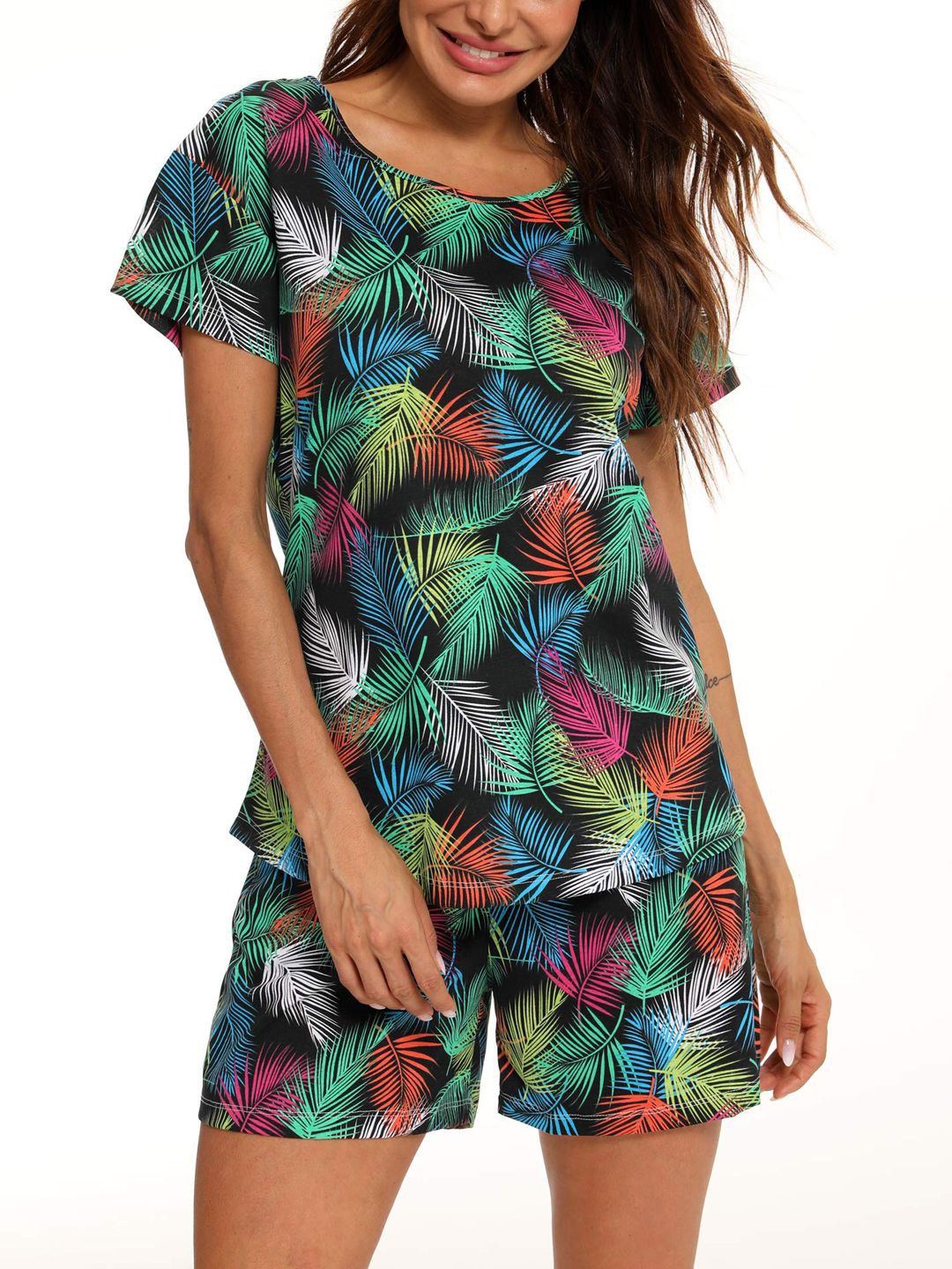 

Xivir Women Printed Night suit, Black