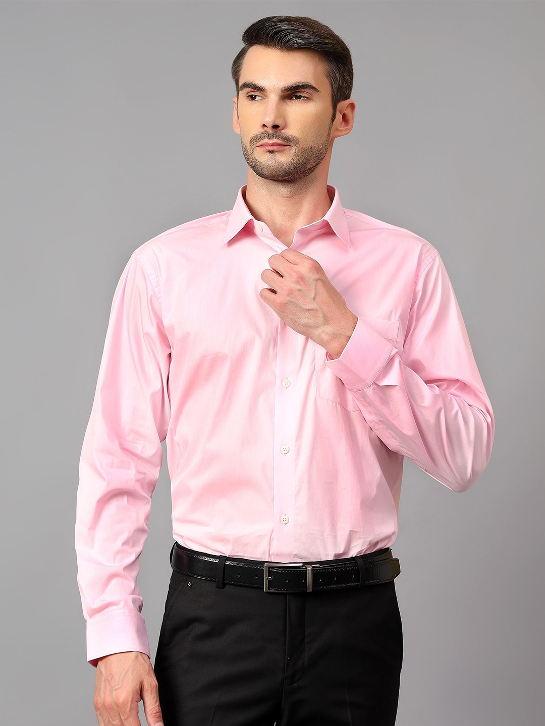 

Cantabil Men Comfort Opaque Formal Shirt, Pink