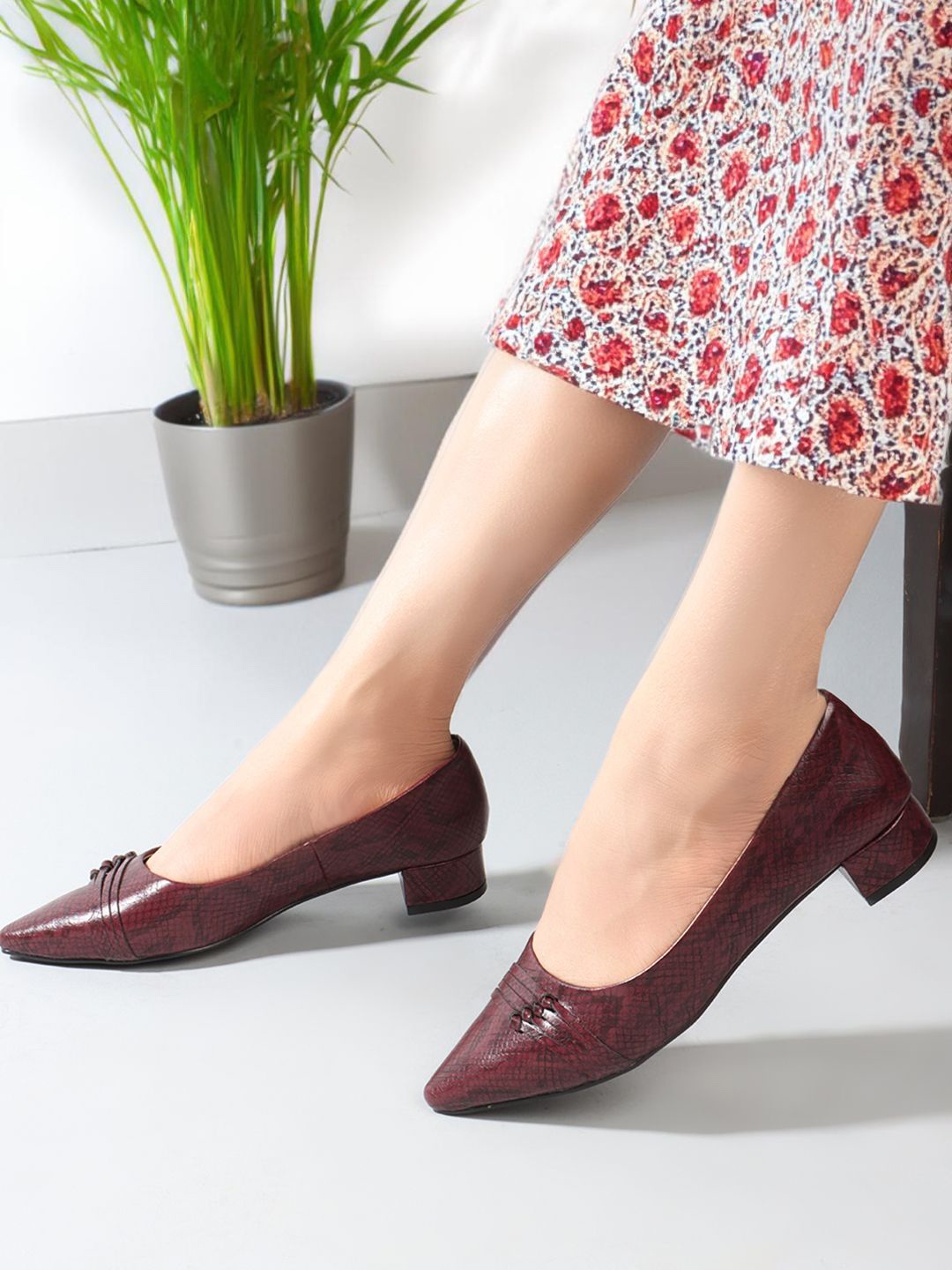 

Carlton London Textured Party Block Pumps, Red