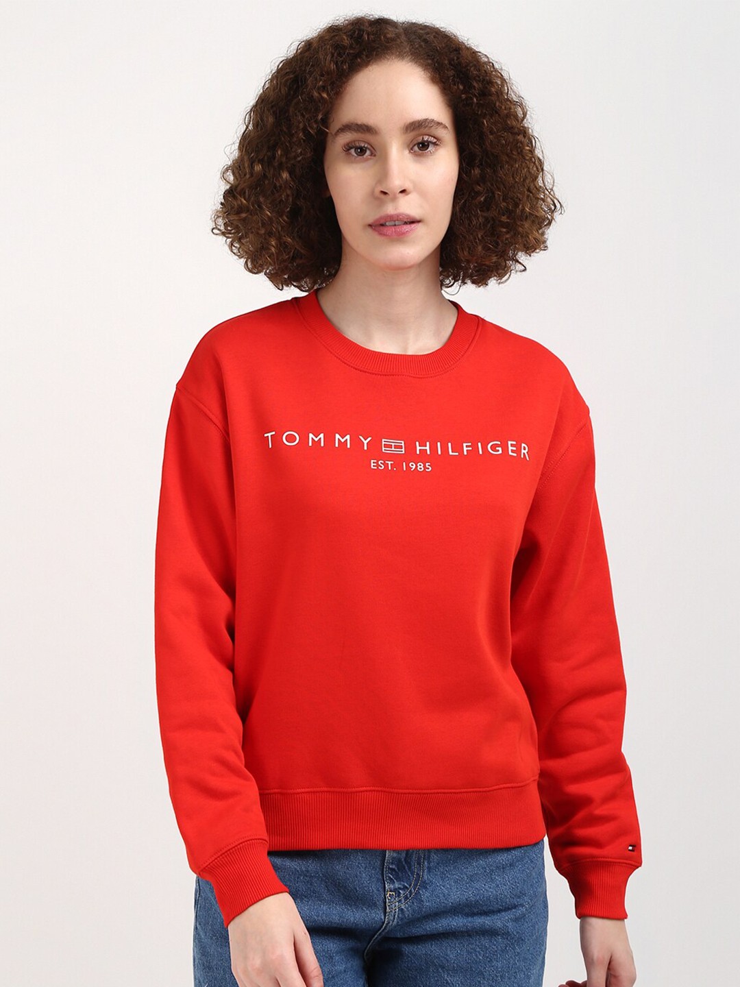 

Tommy Hilfiger Women Printed Sweatshirt, Red
