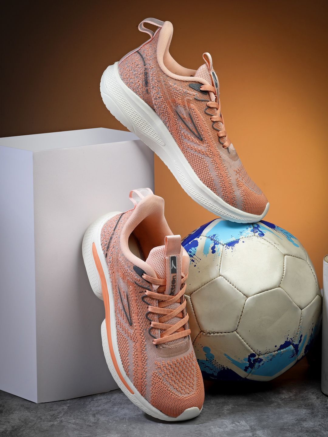 

Action Women KIA-401-PEACH-DARK-GREY Mesh Running Non-Marking Shoes