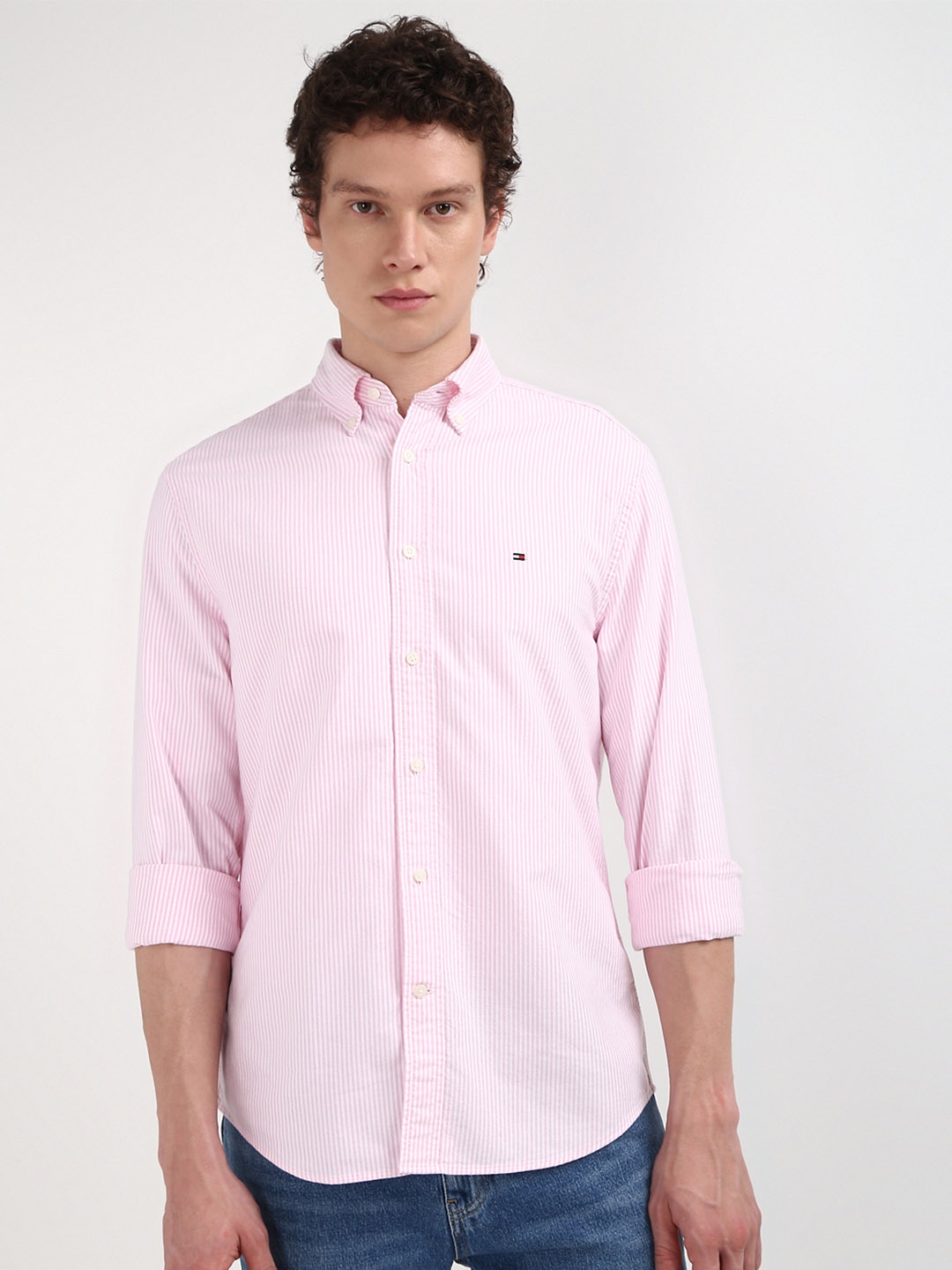 

Tommy Hilfiger Men Solid Opaque Casual Shirt, Pink