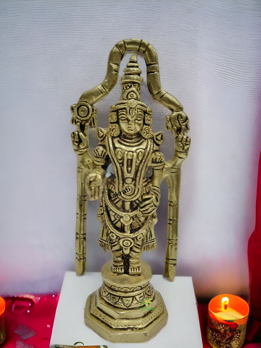 

Aakrati Gunmetal-Toned & Black Brass Religious Lord Bala Ji Idol Showpiece, Metallic