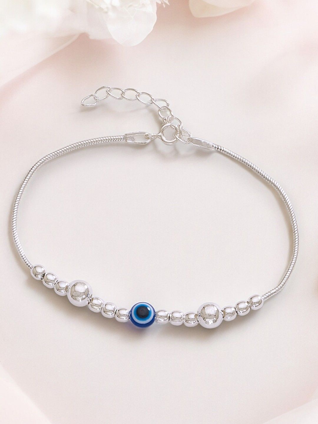 

Taraash 925 Sterling Silver Beaded Link Bracelet