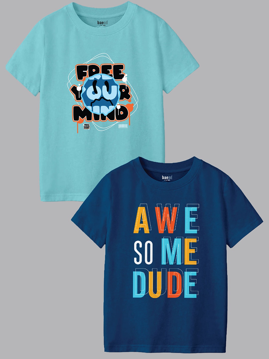 

BAESD Boys Typography 2 Printed Applique T-shirt, Multi