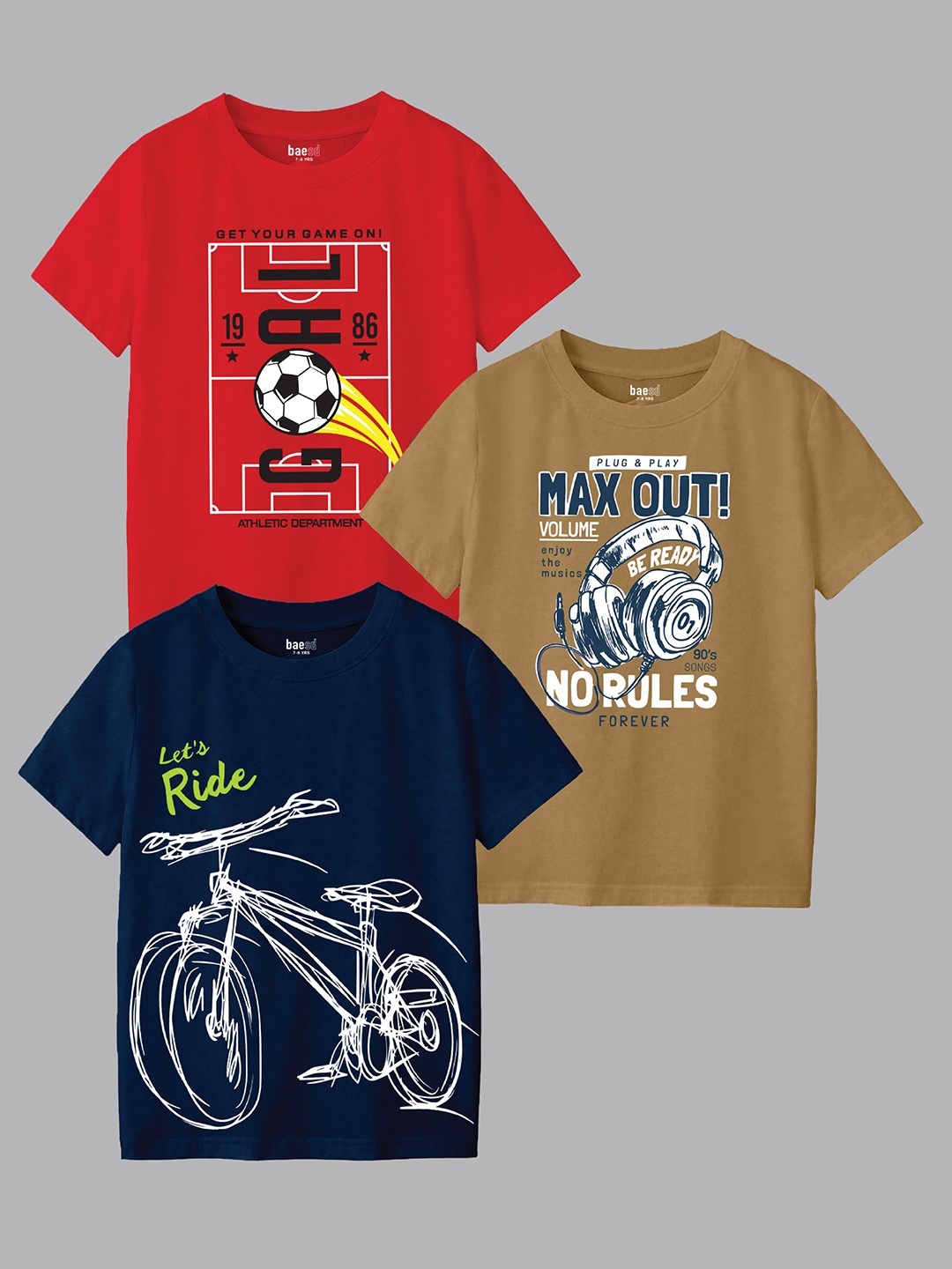

BAESD Boys 3 Printed T-shirt, Multi