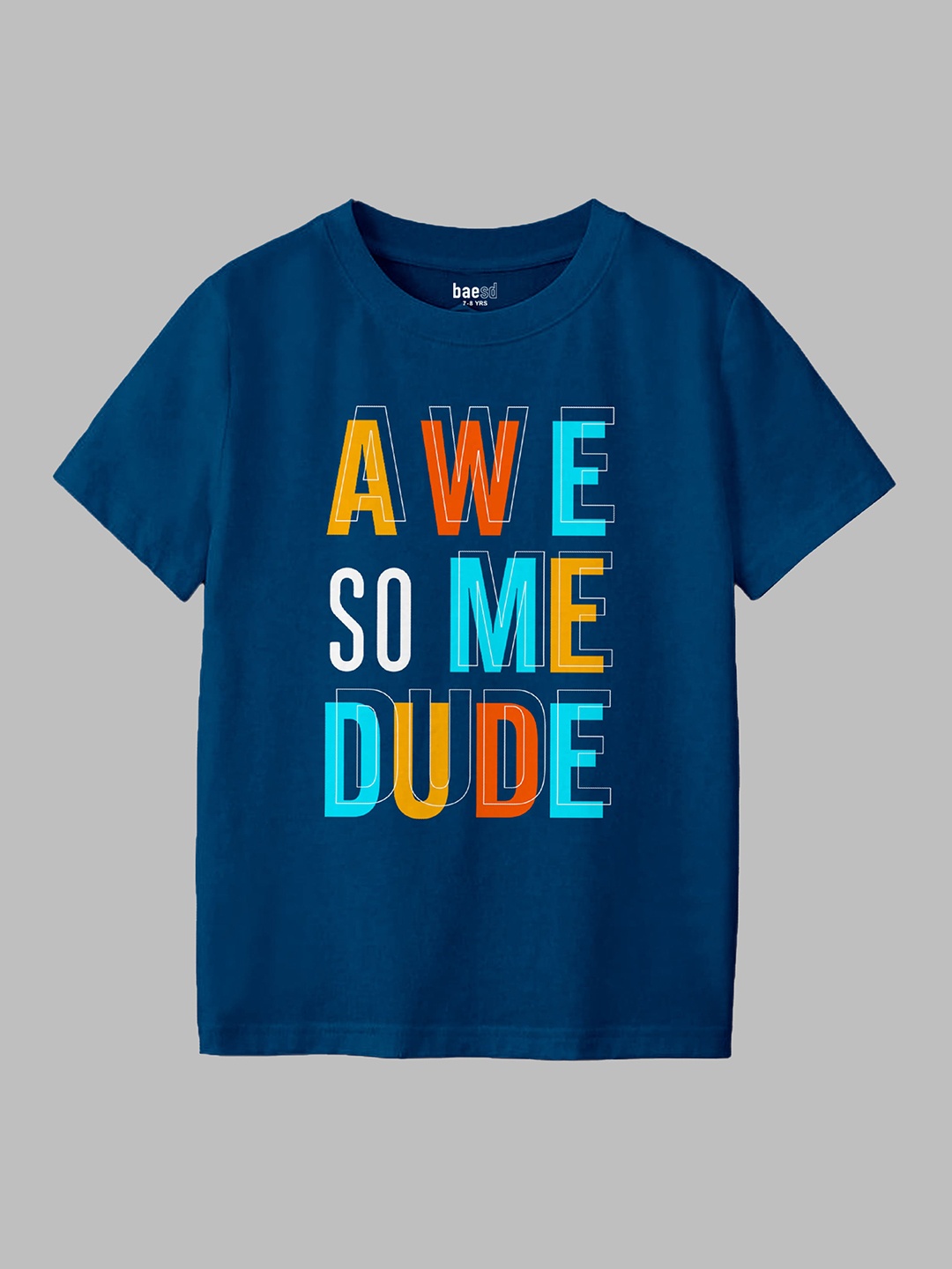 

BAESD Boys Typography Printed T-shirt, Blue