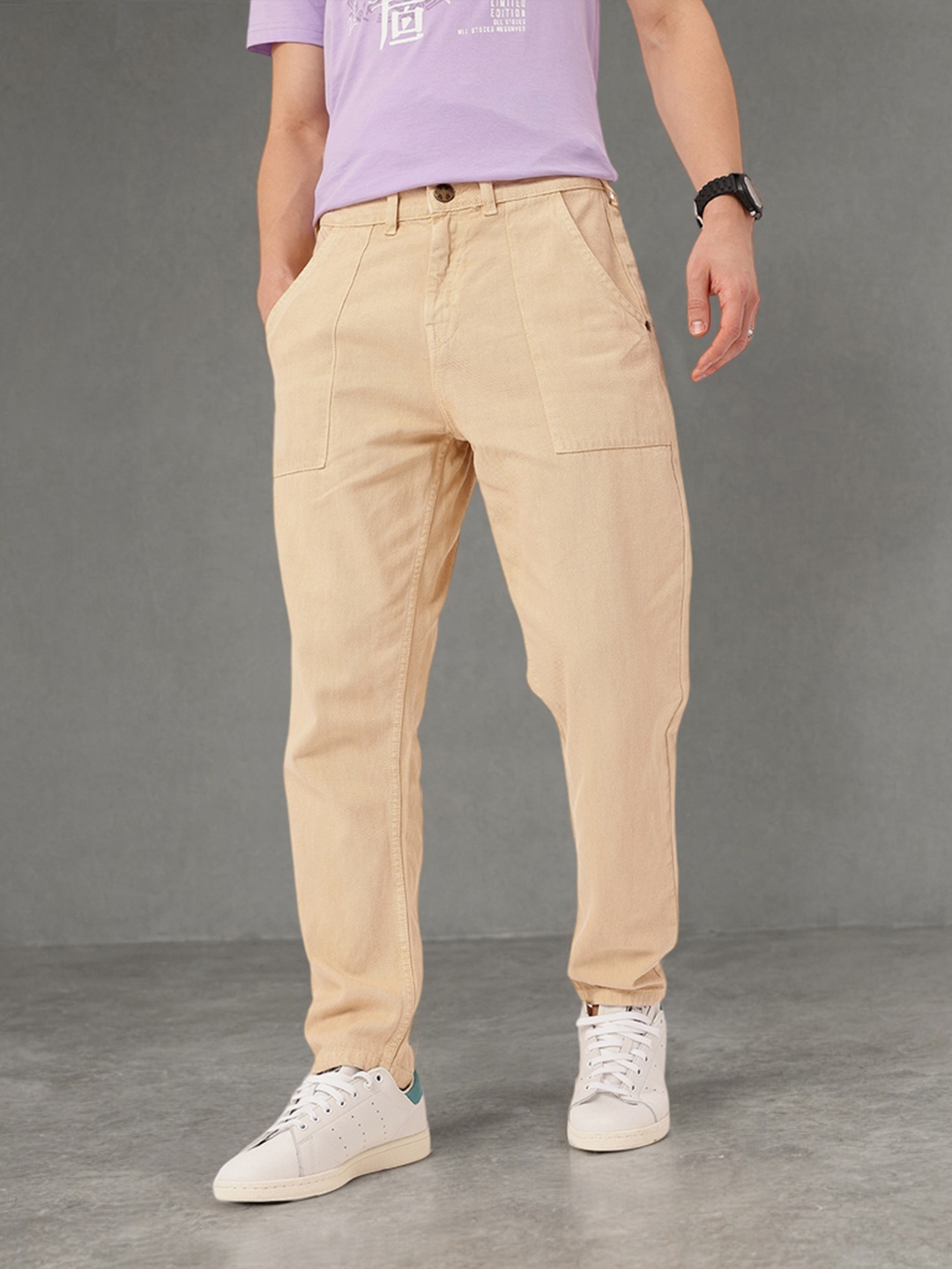 

Kook N Keech Men Soft Sleek Regular Caribbean Fit Jeans, Beige