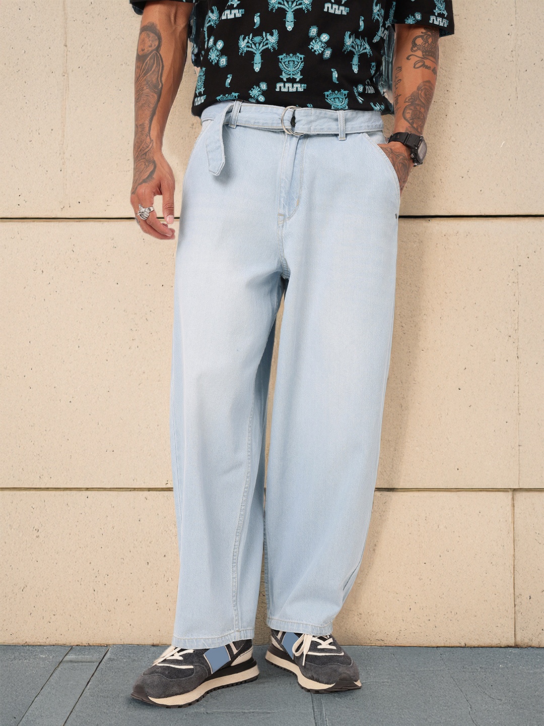 

Kook N Keech Men Subculture Swag Korean Baggy Fit Jeans, Blue