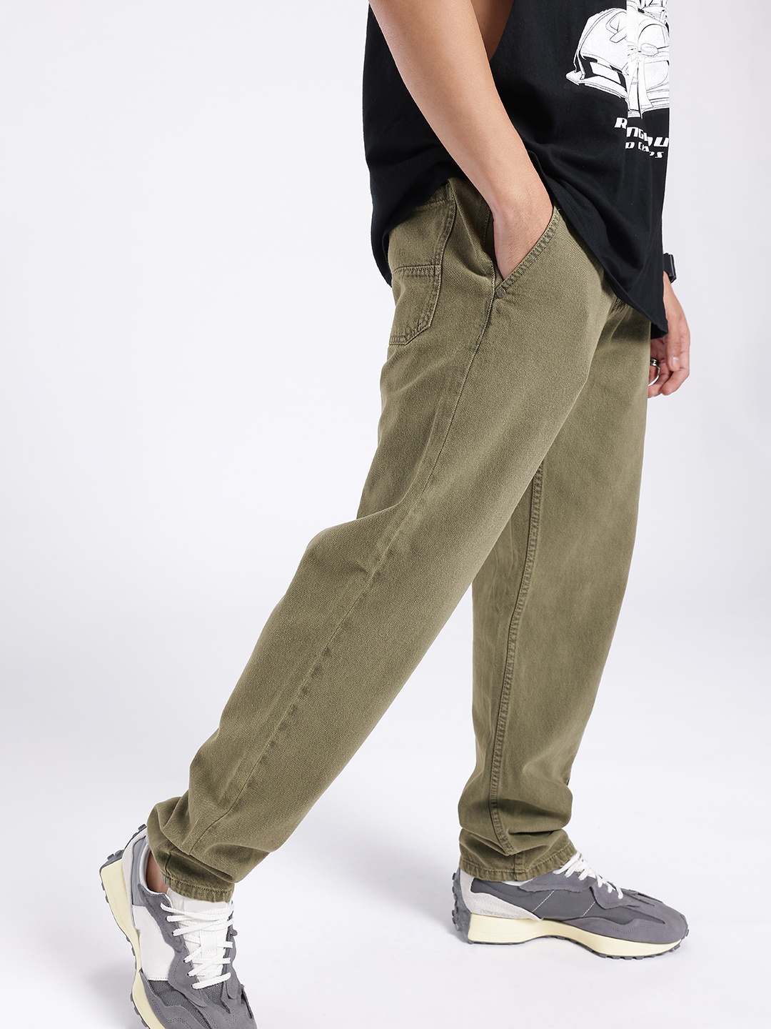 

Kook N Keech Men Street Cool Slouchy Fit Jeans, Olive