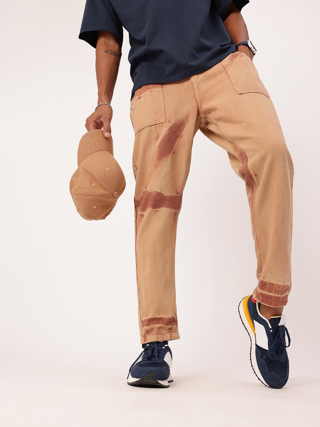 

Kook N Keech Men Street Touch Heavy Fade Caribbean Fit Jeans, Camel brown