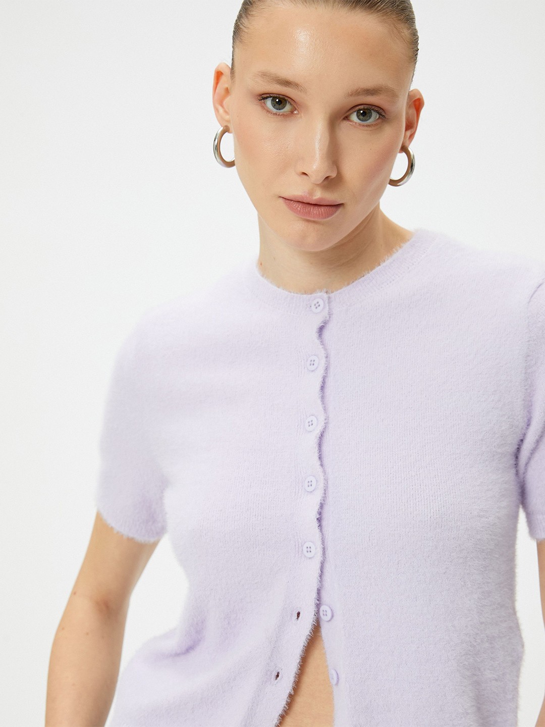

Koton Women Crop Cardigan, Purple