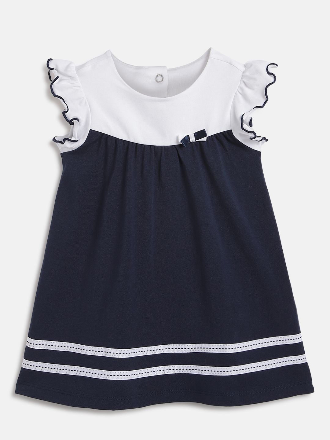 

Chicco Flutter Sleeve Ruffled A-Line Dress, Navy blue