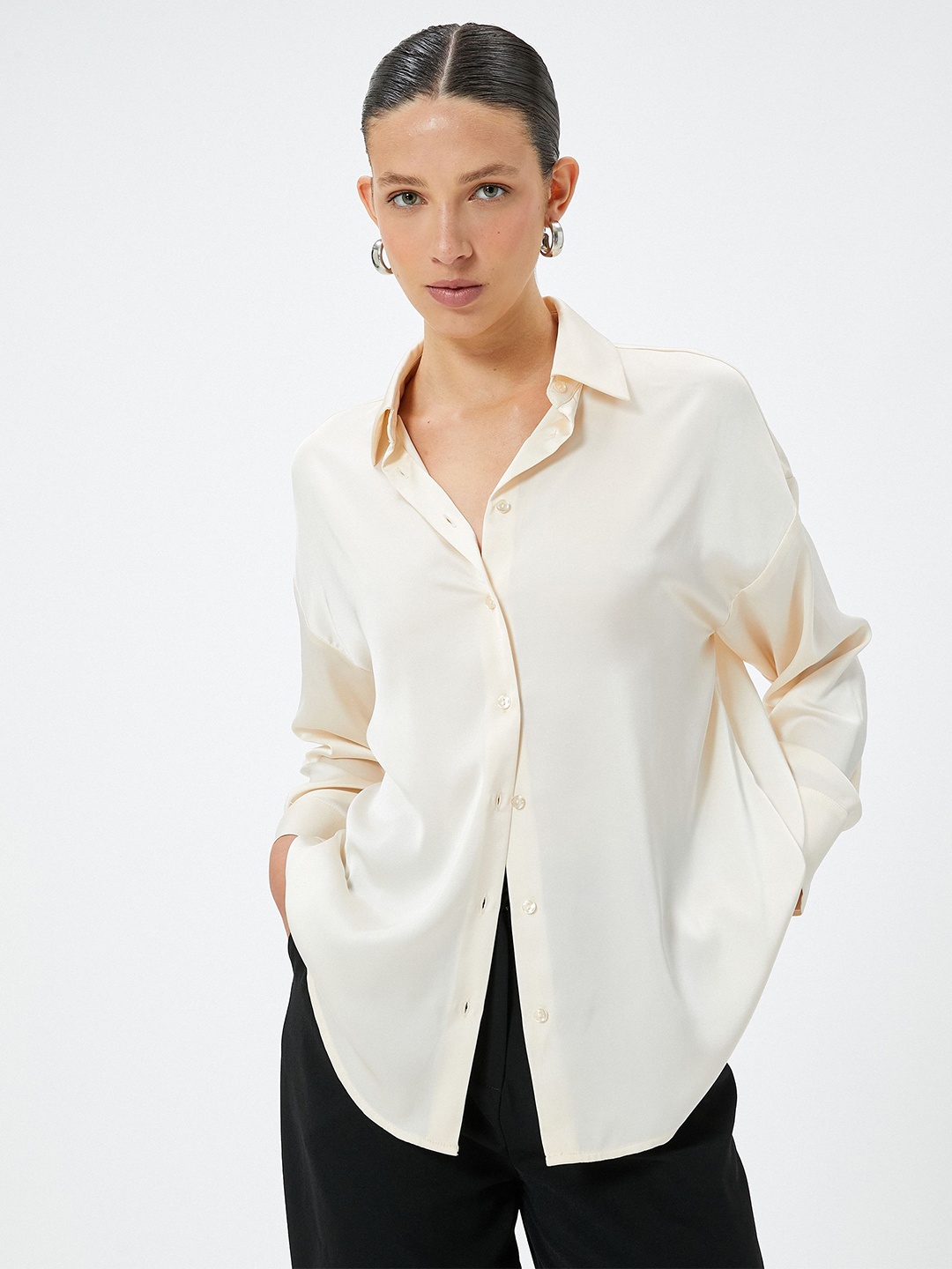 

Koton Women Solid Opaque Casual Shirt, Grey