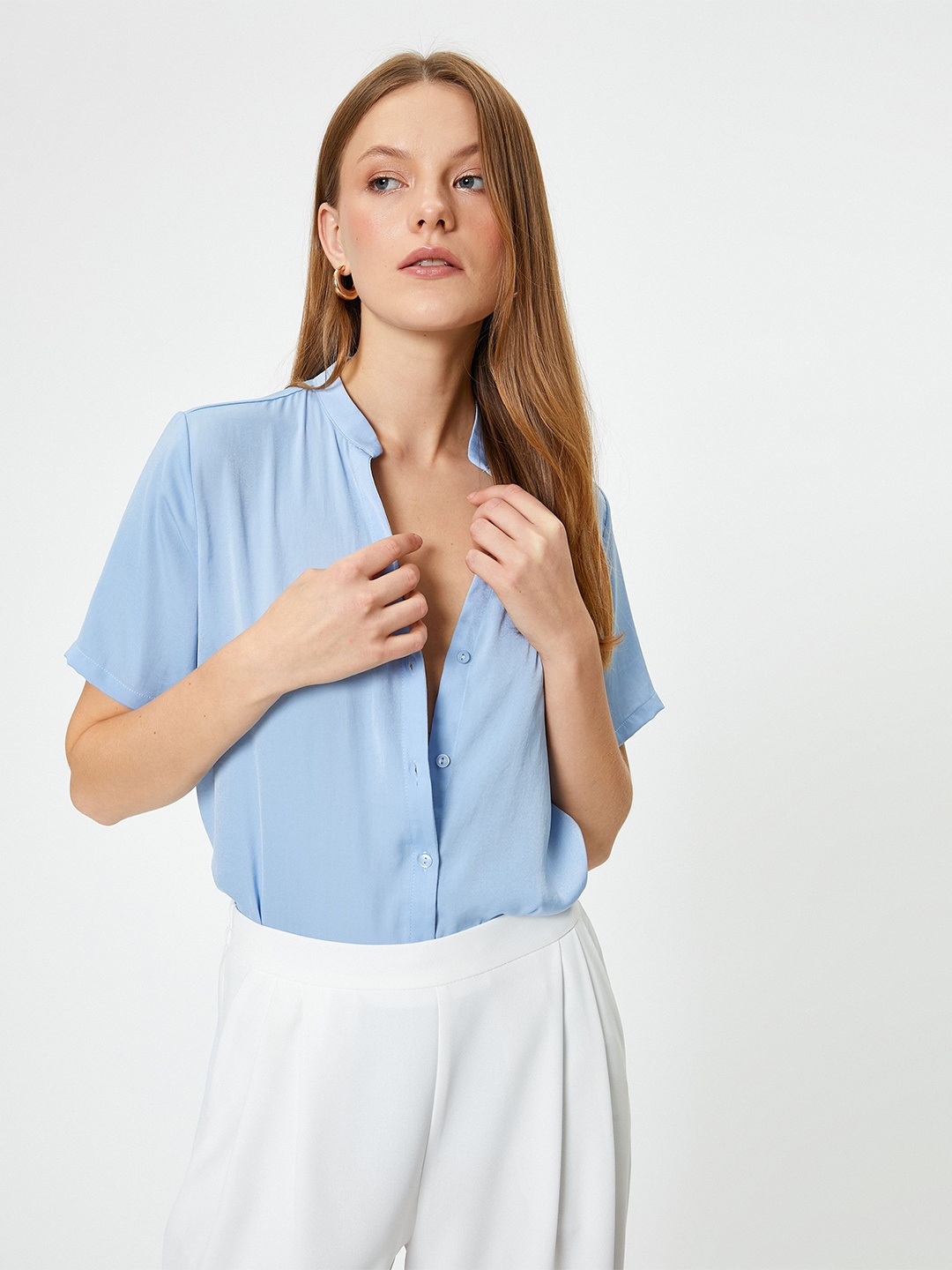 

Koton Women Solid Opaque Casual Shirt, Blue