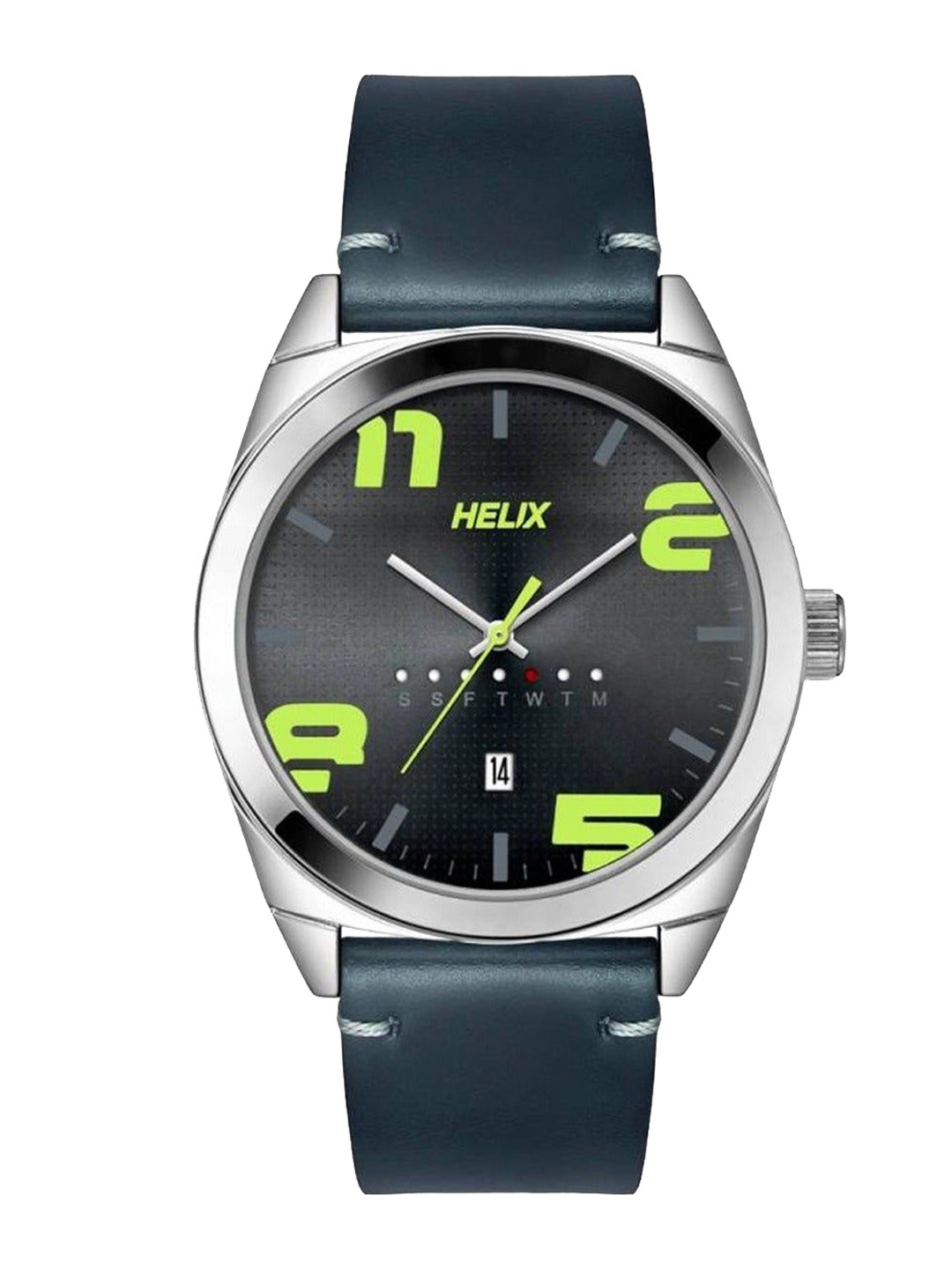 

Helix Men Printed Dial & Leather Straps Analogue Watch TW044HG02, Blue