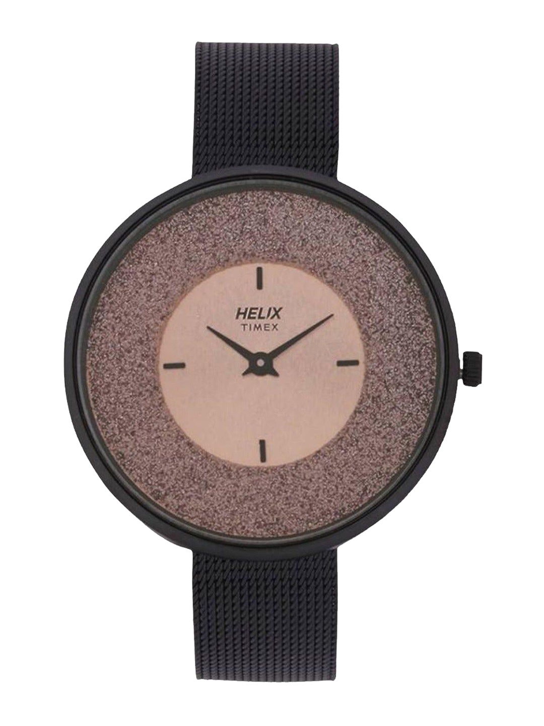 

Helix Women Embellished Dial & Stainless Steel Wrap Around Straps Analogue Watch TW031HL11, Black