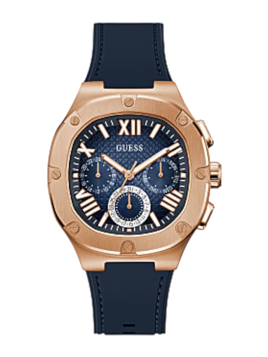 

GUESS Men Textured Dial & Leather Straps Analogue Watch GW0571G2, Blue