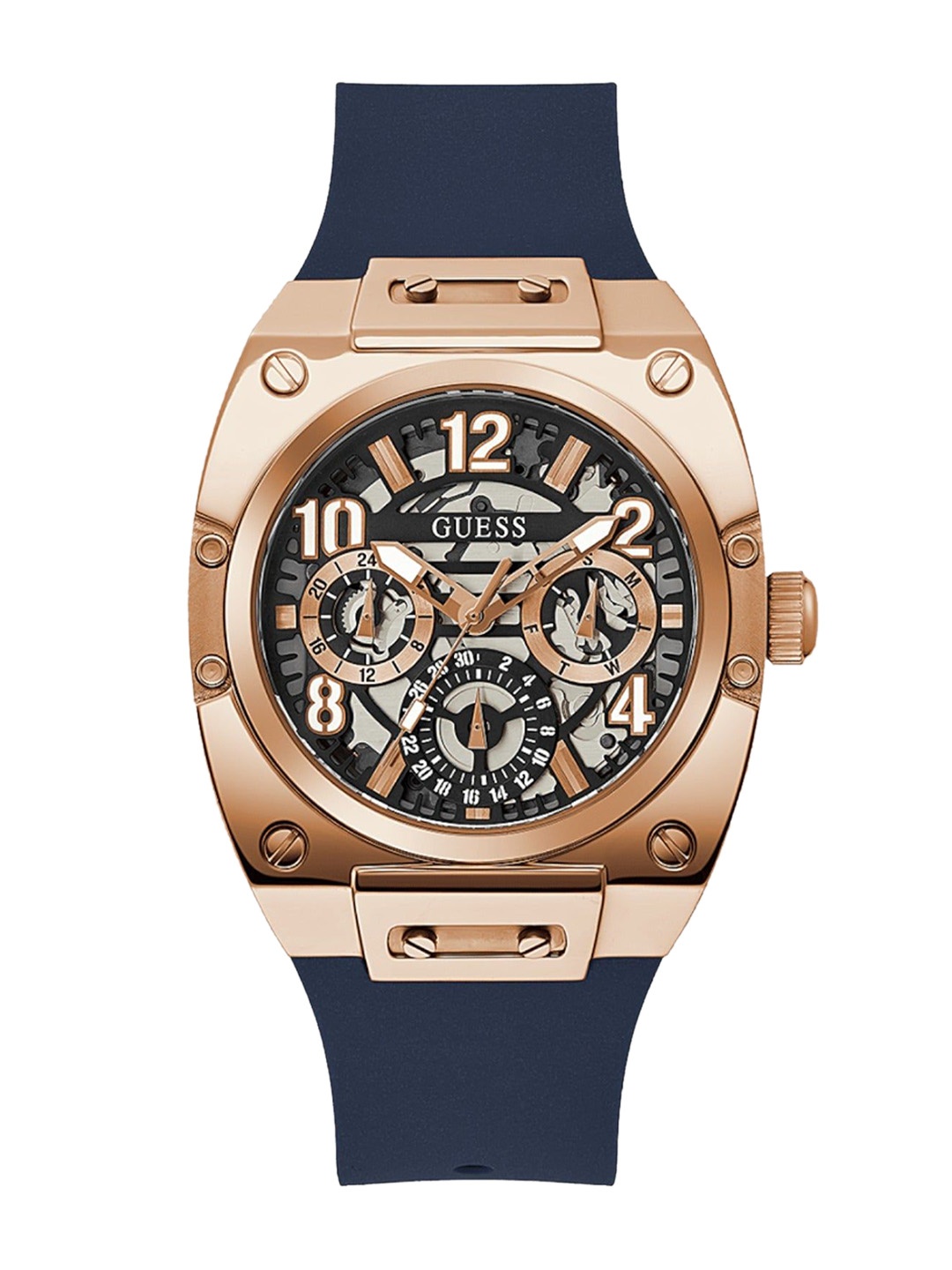 

GUESS Men Embellished Dial & Straps Analogue Watch GW0569G3, Blue