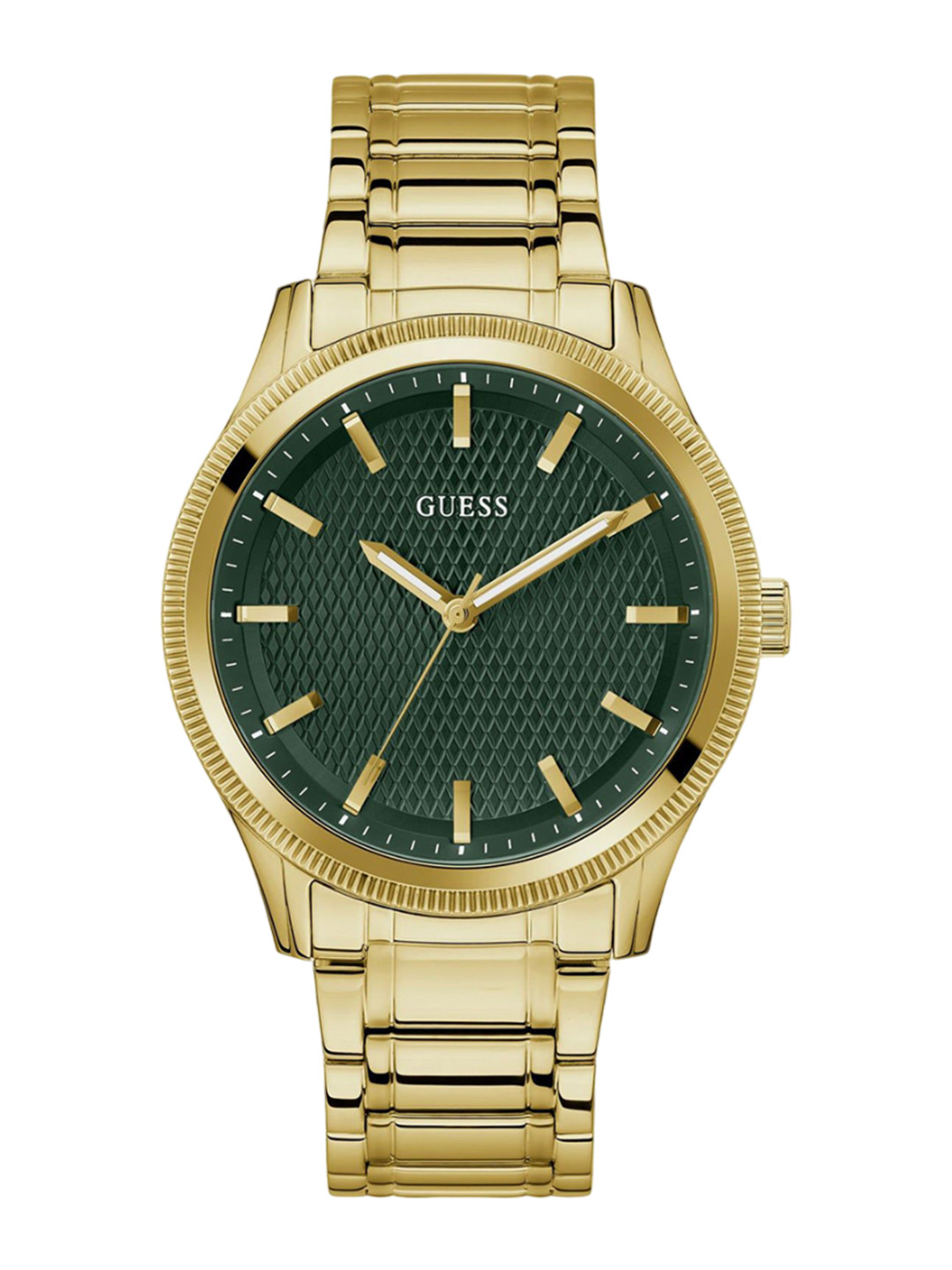 

GUESS Men Dial & Stainless Steel Bracelet Style Straps Analogue Watch GW0626G2, Gold