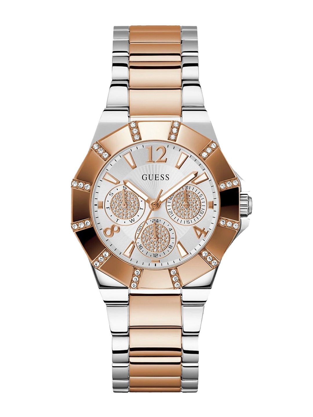 

GUESS Women Dial & Stainless Steel Bracelet Style Straps Analogue Watch GW0616L3, Rose gold