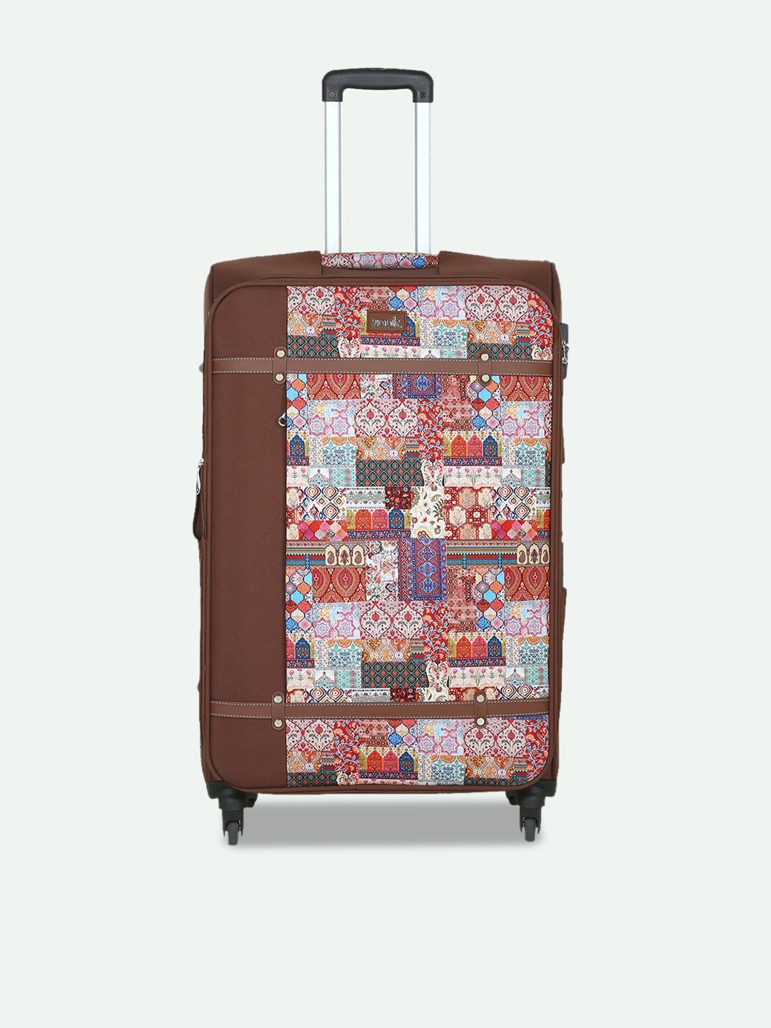 

ZOUK Set Of 2 Kutch Gamthi Saira Trolley Bag (Cabin + Medium), Brown