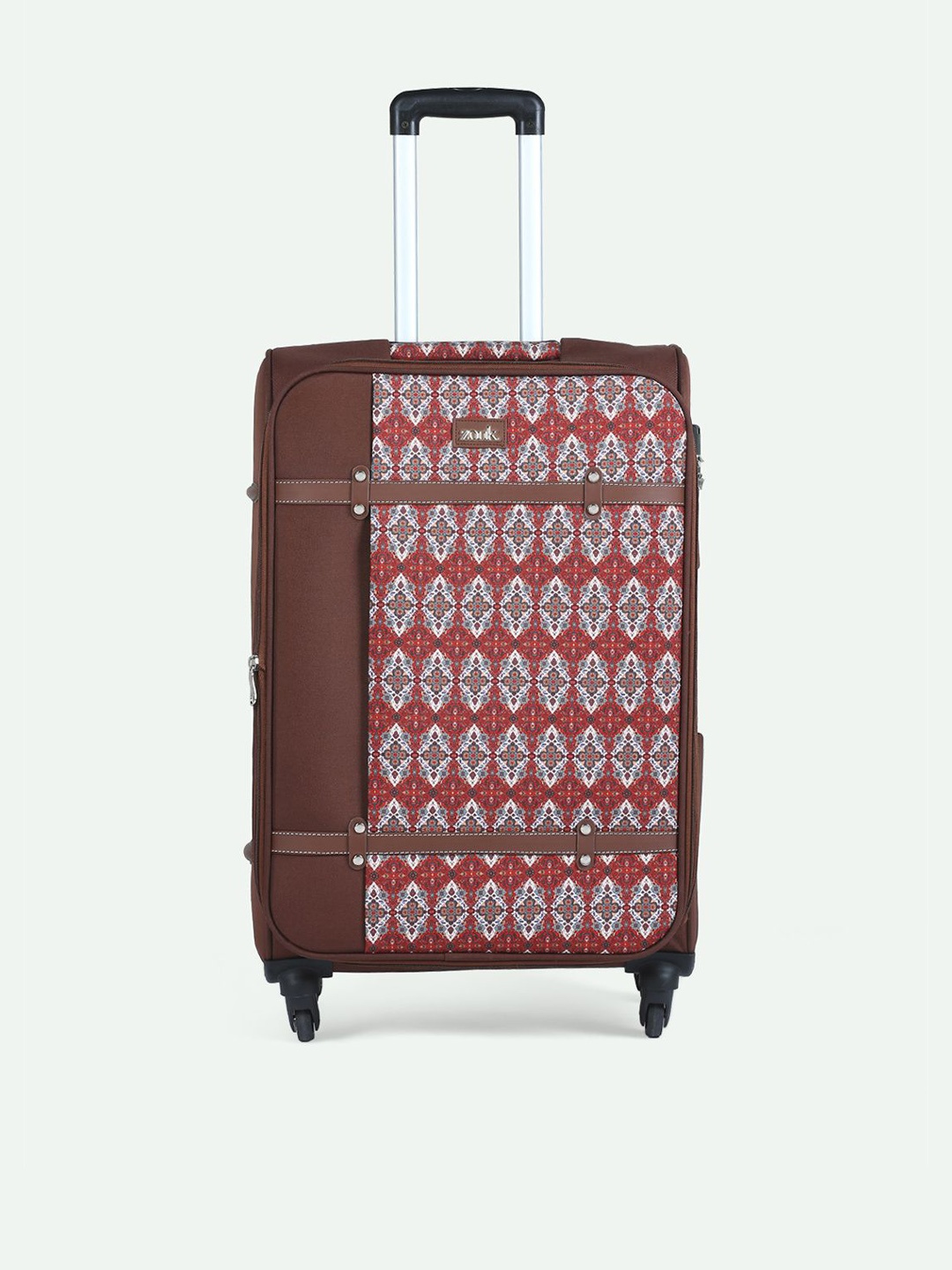

ZOUK Set of 2 Agra Durrie Saira Trolley Bag (Medium + Large), Brown