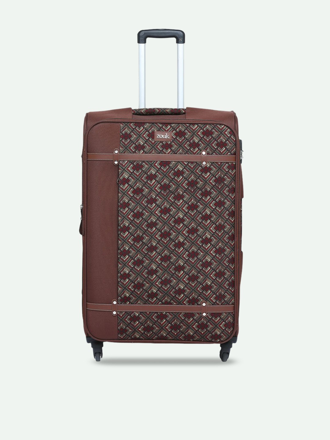 

ZOUK Amritsar Phulkari Saira Trolley Bag (Large), Brown