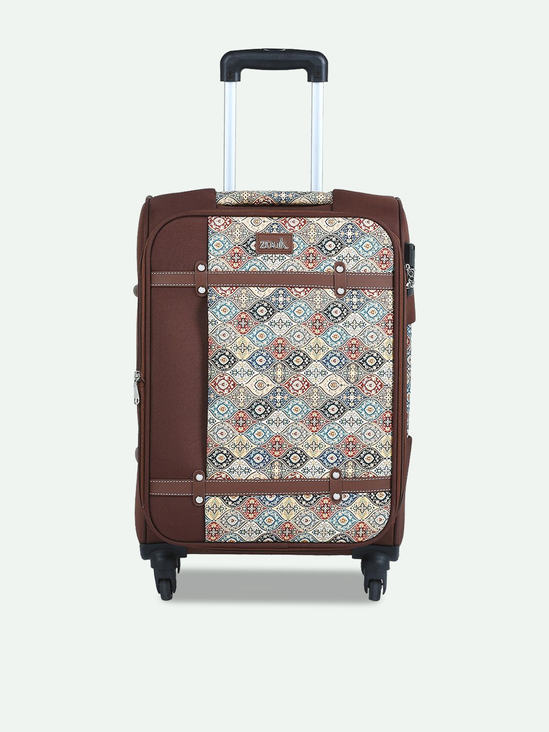 

ZOUK Set of 2 Jammu Kaleen Saira Trolley Bag (Cabin + Large), Brown