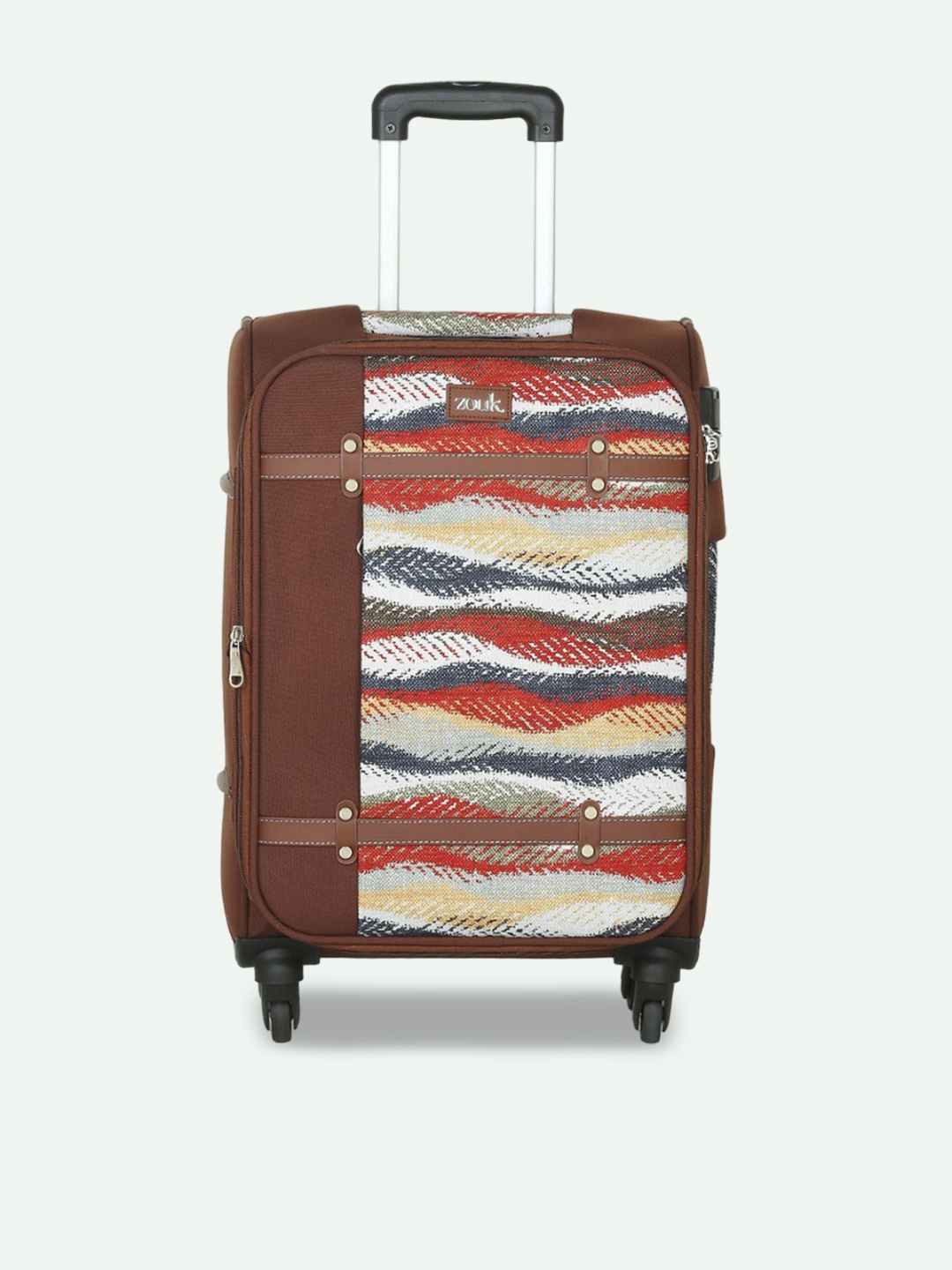 

ZOUK Jaisalmer Dunes Saira Trolley Bag Set of 2 (Cabin + Large), Maroon
