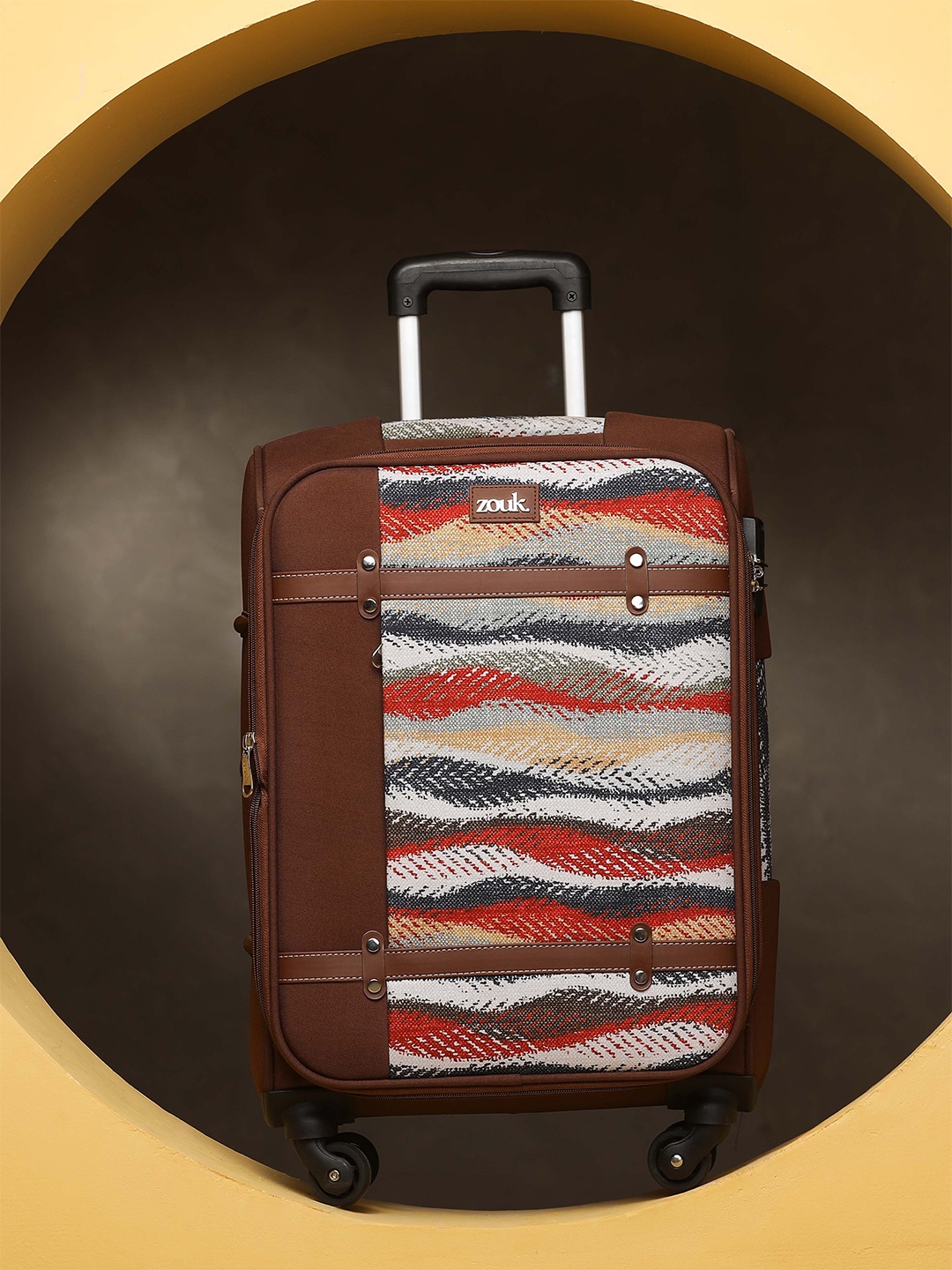 

ZOUK Unisex Jaisalmer Dunes Saira Cabin Trolley Bag, Brown