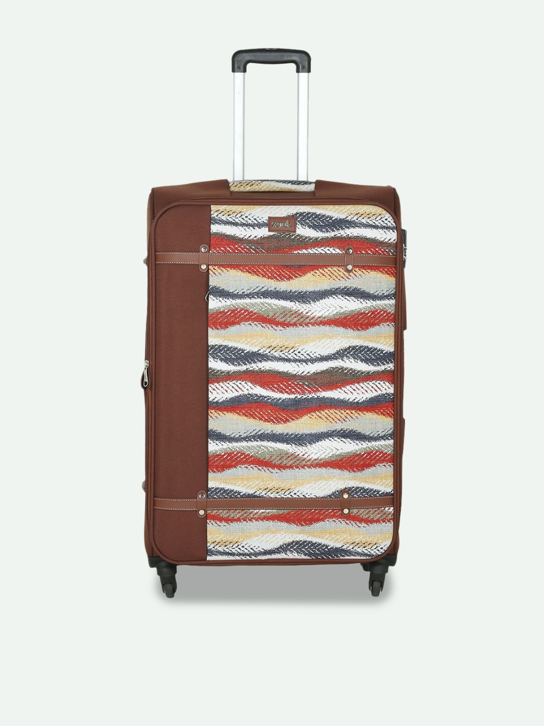 

ZOUK Set of 2 Jaisalmer Dunes Saira Trolley Bag (Medium + Large), Brown