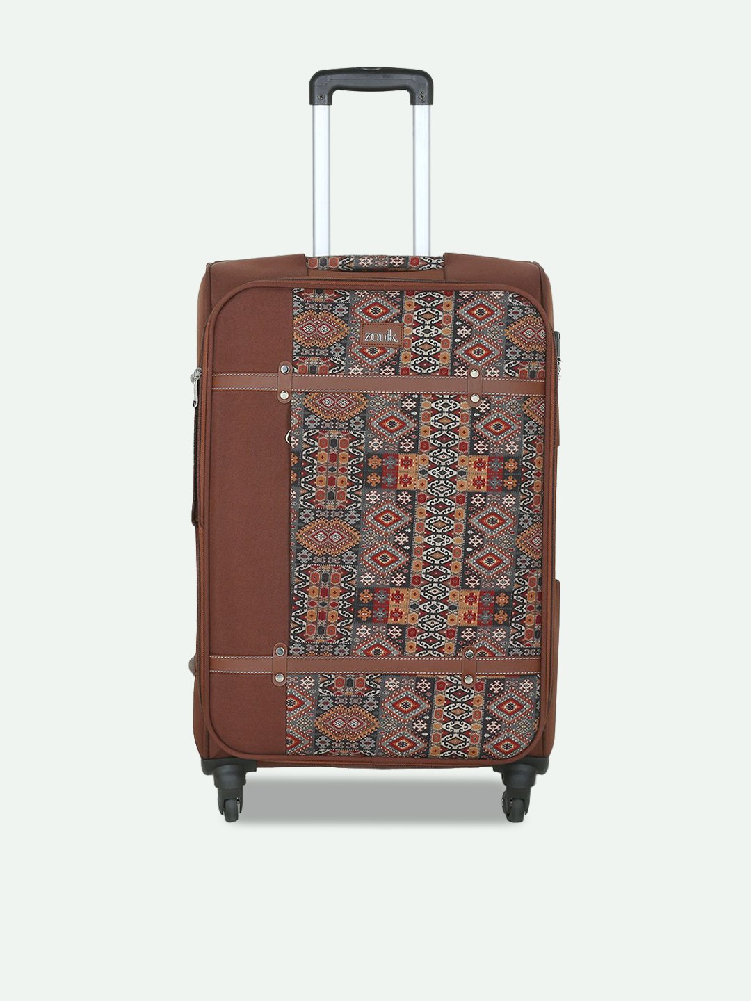 

ZOUK Banaras Elegance Saira Trolley Bag (Large), Brown
