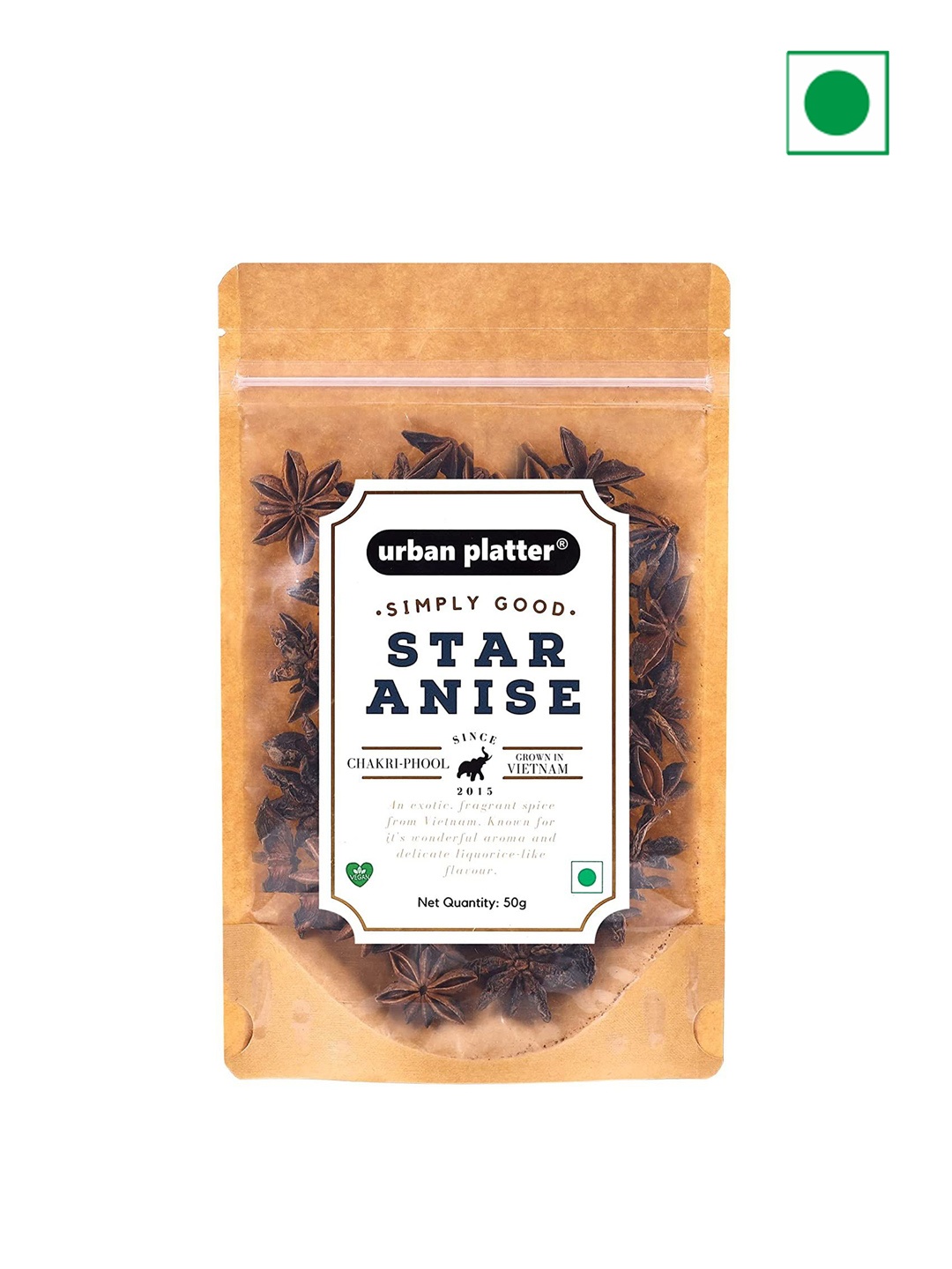 

URBAN PLATTER Asian Star Anise (Chakri Phool )- 50g, Assorted