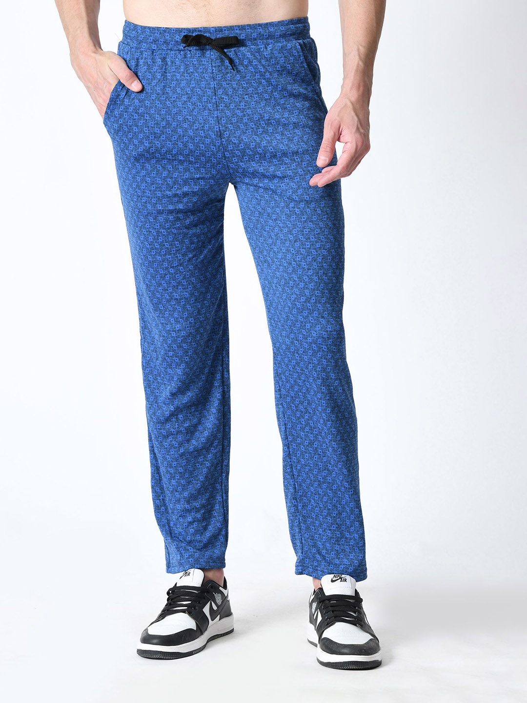 

BAESD Men Dry Fit Printed Track Pants, Blue