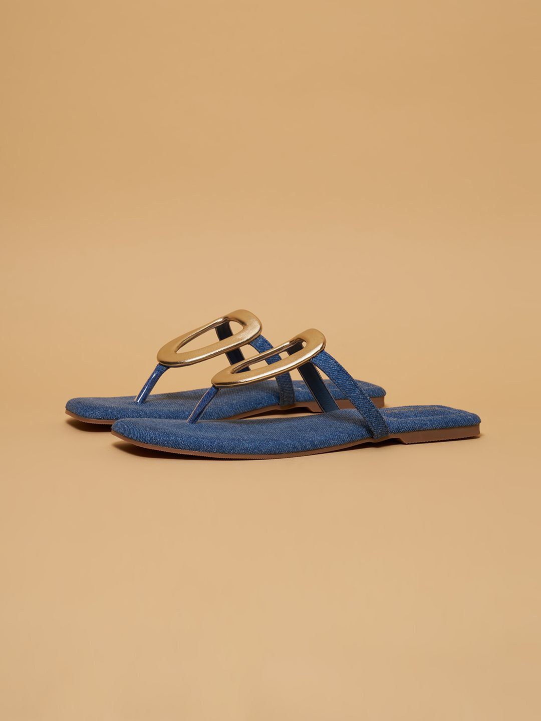 

ERIDANI Marlin Women T-Strap Flats, Blue