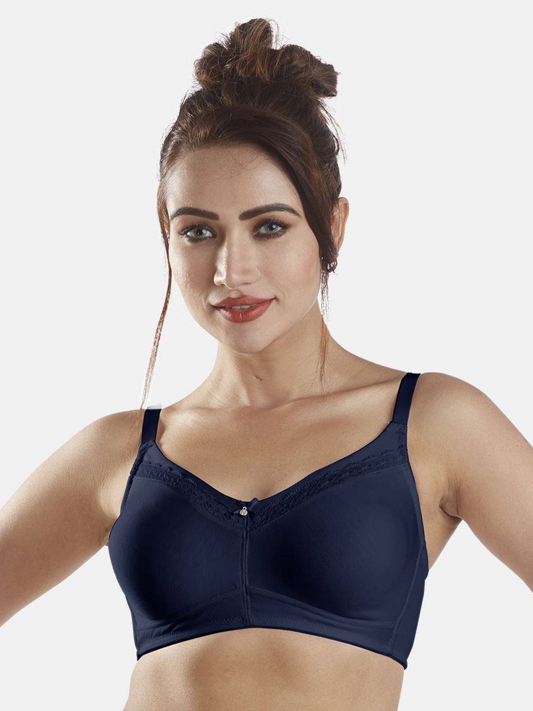 

Dazzle Full Coverage Non Padded All Day Comfort Minimizer Bra, Navy blue