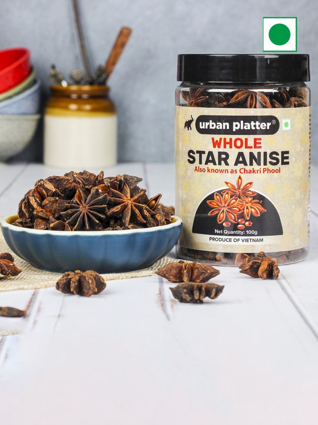 

URBAN PLATTER Asian Star Anise (Chakri Phool)-100g, Assorted
